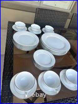 Noritake Envoy Dinnerware 30-Piece Set, 6 Place Settings, Silver Trim, Elegant