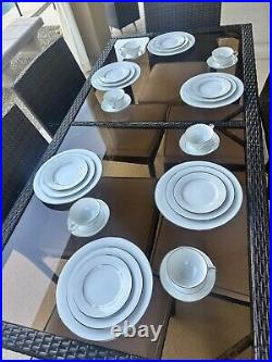 Noritake Envoy Dinnerware 30-Piece Set, 6 Place Settings, Silver Trim, Elegant