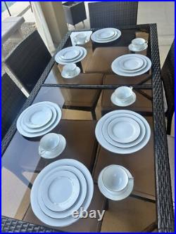 Noritake Envoy Dinnerware 30-Piece Set, 6 Place Settings, Silver Trim, Elegant