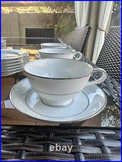 Noritake Envoy Dinnerware 30-Piece Set, 6 Place Settings, Silver Trim, Elegant