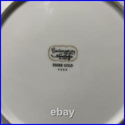 Noritake Essex Gold 26 Pcs Salad, Bowl Creamer Cup&Saucer Sets EUC