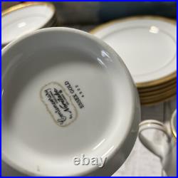 Noritake Essex Gold 26 Pcs Salad, Bowl Creamer Cup&Saucer Sets EUC