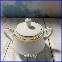 Noritake Essex Gold 26 Pcs Salad, Bowl Creamer Cup&Saucer Sets EUC