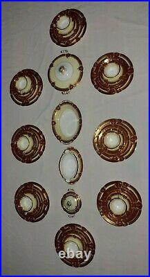 Noritake Fine China Graceland Service For 8 Settings Of 6pc 54 Pc Set Red & gold