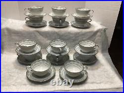 Noritake Fine China Margaret 6243 2.25 Footed Cups withSaucers 14 Sets