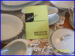 Noritake Fine China Silverdale Pattern 5594 Pompadour Shape 51 Piece Grouping