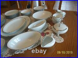 Noritake Fine China Silverdale Pattern 5594 Pompadour Shape 51 Piece Grouping