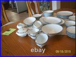 Noritake Fine China Silverdale Pattern 5594 Pompadour Shape 51 Piece Grouping