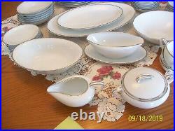 Noritake Fine China Silverdale Pattern 5594 Pompadour Shape 51 Piece Grouping