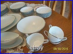 Noritake Fine China Silverdale Pattern 5594 Pompadour Shape 51 Piece Grouping