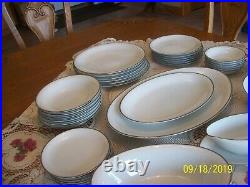 Noritake Fine China Silverdale Pattern 5594 Pompadour Shape 51 Piece Grouping