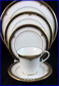 Noritake GOLD AND SABLE 5 Piece Place Setting Bone China MINT CONDITION