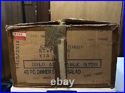 Noritake GOLD & SABLE 9758 Bone China Dinner -45 Piece Set. NEW OPEN BOX