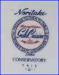 Noritake Gala Cuisine Conservatory 7915 Floral 10 3/4 Dinner Plates Set of 7