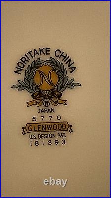 Noritake Glenwood Plates Lot Of 23Piece Place Setting Pink &Blue
