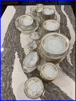 Noritake Gold Encrusted Japan 5481 Bancroft China Full Dinning Set 86 Pieces