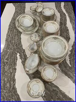 Noritake Gold Encrusted Japan 5481 Bancroft China Full Dinning Set 86 Pieces