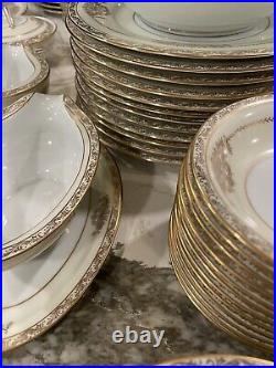 Noritake Gold Encrusted Japan 5481 Bancroft China Full Dinning Set 86 Pieces