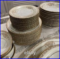 Noritake Gold Encrusted Japan 5481 Bancroft China Full Dinning Set 86 Pieces