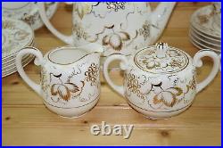 Noritake Gold Grape (23) Pc Tea Set-Pot, Sugar Creamer (6) Cups/Saucers & Plates