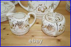 Noritake Gold Grape (23) Pc Tea Set-Pot, Sugar Creamer (6) Cups/Saucers & Plates