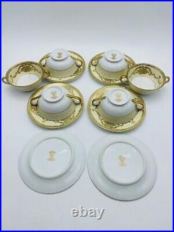 Noritake Gold Queen 7293 Round Bread Soup Bowl Plate Cream Gold Encrust Set of 6