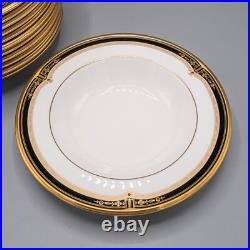 Noritake Gold and Sable Rimmed Soup Bowl Plates 8 1/2 Set of 12