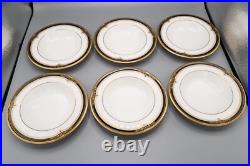 Noritake Gold and Sable Rimmed Soup Bowl Plates 8 1/2 Set of 12