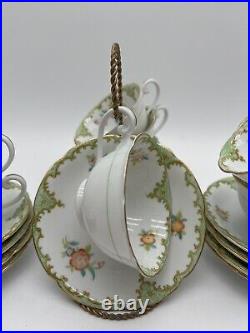 Noritake Hand Painted China Tea Cup Japan Set Of 11