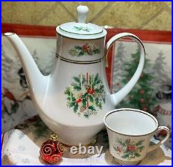 Noritake Holly 2228 Coffee Pot & Service For 8 withDessert Plates / 31 Piece Set