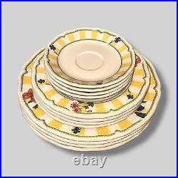 Noritake HomeCraft Summer Estate Floral & Stripe 12-Piece Dinnerware Set Gen