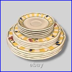Noritake HomeCraft Summer Estate Floral & Stripe 12-Piece Dinnerware Set Gen
