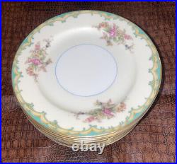 Noritake INGRAM 29 Piece Pink Rose Sprays Green Turquoise Fine China Japan VTG