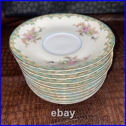 Noritake INGRAM 29 Piece Pink Rose Sprays Green Turquoise Fine China Japan VTG