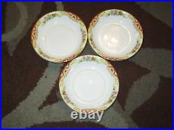 Noritake Imperial China 23-Piece Floral Pattern Set 20 Plates 3 Cups Red/Gold NM