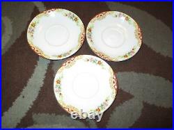 Noritake Imperial China 23-Piece Floral Pattern Set 20 Plates 3 Cups Red/Gold NM