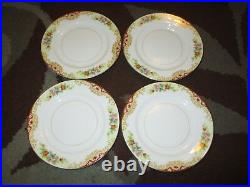 Noritake Imperial China 23-Piece Floral Pattern Set 20 Plates 3 Cups Red/Gold NM