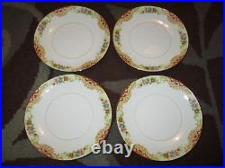 Noritake Imperial China 23-Piece Floral Pattern Set 20 Plates 3 Cups Red/Gold NM