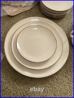 Noritake Ivory 7541 Lorelei Five Piece Place Setting For 8 Plus Creamer & Sugar