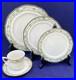 Noritake Ivory China 5 pc setting Christmas Garland 7358 Holly Gold Rim Holiday