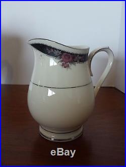 Noritake Ivory China 7260 Etienne Tea Set Teapot Sugar Bowl & Creamer