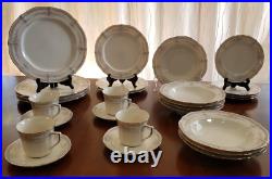 Noritake Ivory China 7293 Rothschild Dinner set 27 PCS Soup Bowls 4 Tea Cups