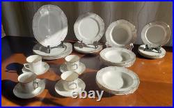 Noritake Ivory China 7293 Rothschild Dinner set 27 PCS Soup Bowls 4 Tea Cups