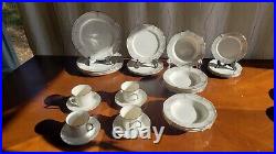 Noritake Ivory China 7293 Rothschild Dinner set 27 PCS Soup Bowls 4 Tea Cups