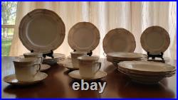 Noritake Ivory China 7293 Rothschild Dinner set 27 PCS Soup Bowls 4 Tea Cups