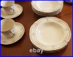 Noritake Ivory China 7293 Rothschild Dinner set 27 PCS Soup Bowls 4 Tea Cups