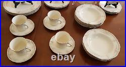 Noritake Ivory China 7293 Rothschild Dinner set 27 PCS Soup Bowls 4 Tea Cups