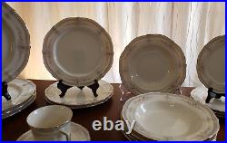 Noritake Ivory China 7293 Rothschild Dinner set 27 PCS Soup Bowls 4 Tea Cups