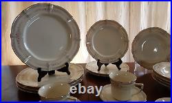 Noritake Ivory China 7293 Rothschild Dinner set 27 PCS Soup Bowls 4 Tea Cups