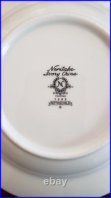 Noritake Ivory China 7293 Rothschild Dinner set 27 PCS Soup Bowls 4 Tea Cups